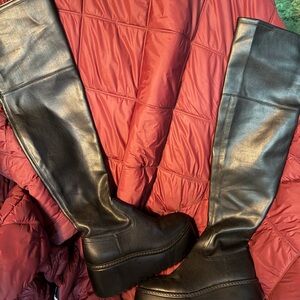 Nine West Black Knee/Thigh-High Platform Boots